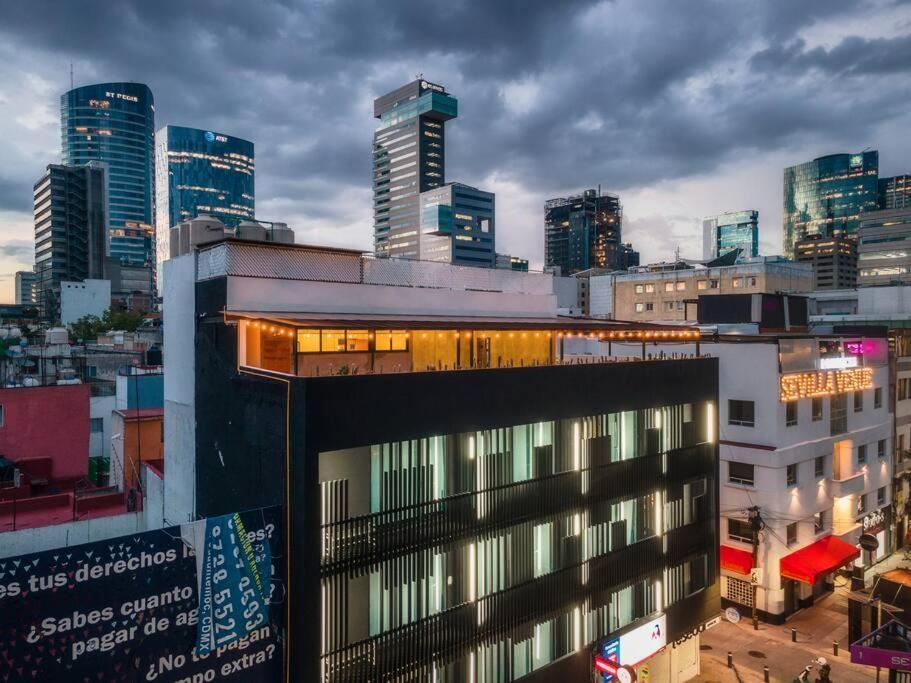 L303 Studio Apt Ac Rooftop Views Business C Apartment Mexico City Exterior photo